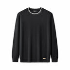 Axis Contrast Stitch Knit LS BLACK