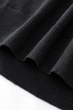 Axis Contrast Stitch Knit LS BLACK