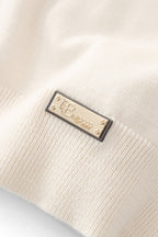 Axis Contrast Stitch Knit LS IVORY