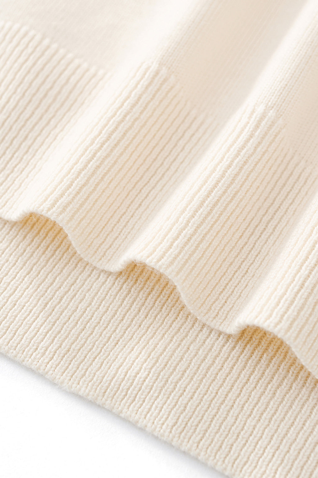 Axis Contrast Stitch Knit LS IVORY