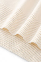 Axis Contrast Stitch Knit LS IVORY