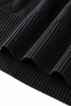 Textura Diamond Knit LS BLACK