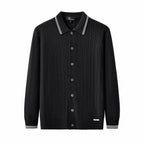 Marquee Cable Knit Cardigan LS BLACK