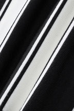Vanguard Stripe Knit Polo LS BLACK