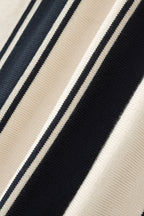Vanguard Stripe Knit Polo LS IVORY