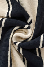 Vanguard Stripe Knit Polo LS IVORY