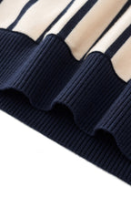 Imperial Stripe Knit Polo LS IVORY