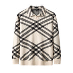 Paramount Lattice Knit Polo LS IVORY