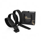 Ostrich-Emb. Leather Lion Auto BKL Belt – Blackout BLACK/BLACK