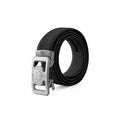 Pebbled Leather Lion Auto BKL Belt – Silver Ed. SILVER/BLACK