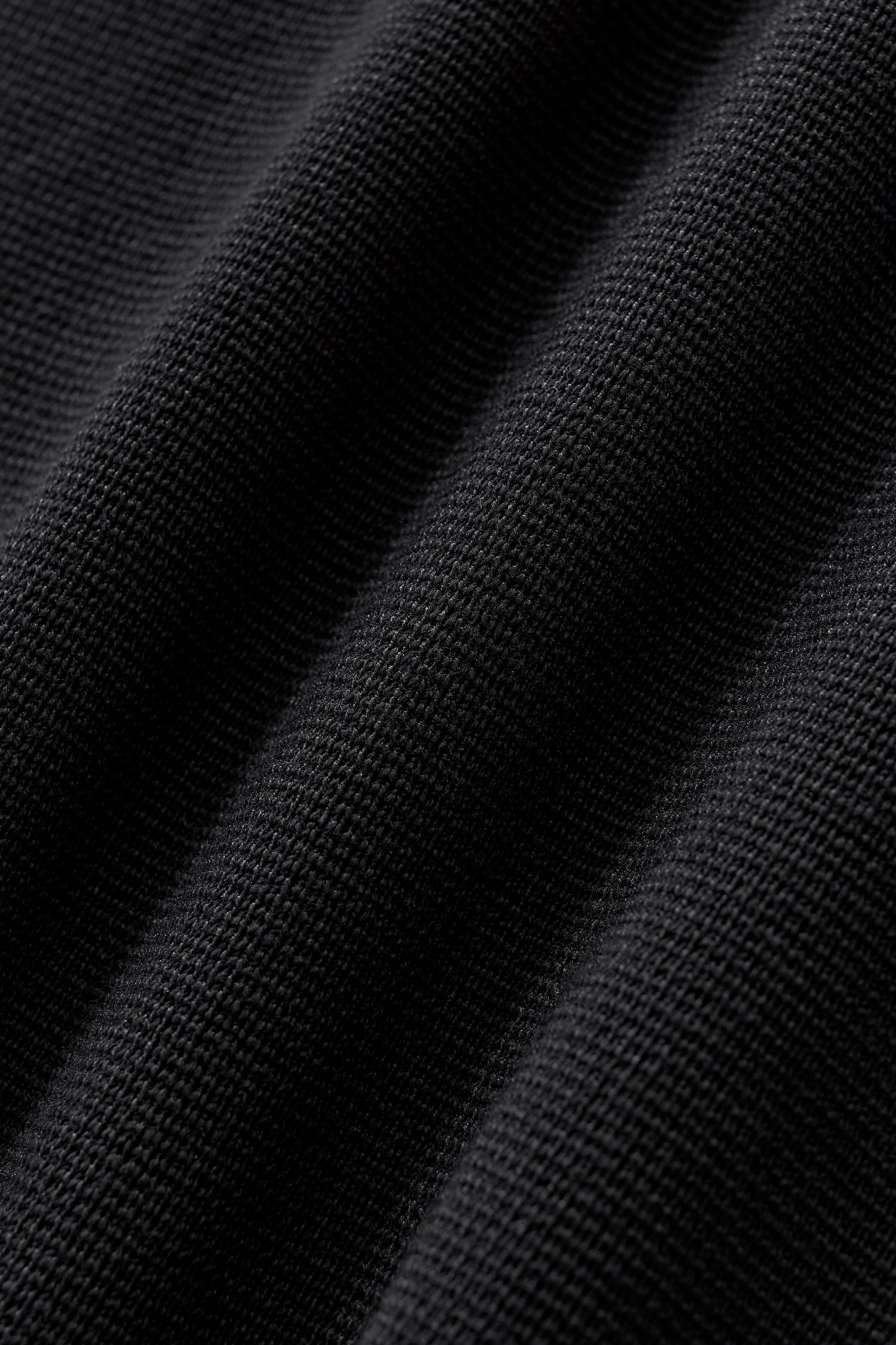 Lustre Knit LS Polo BLACK/BLACK