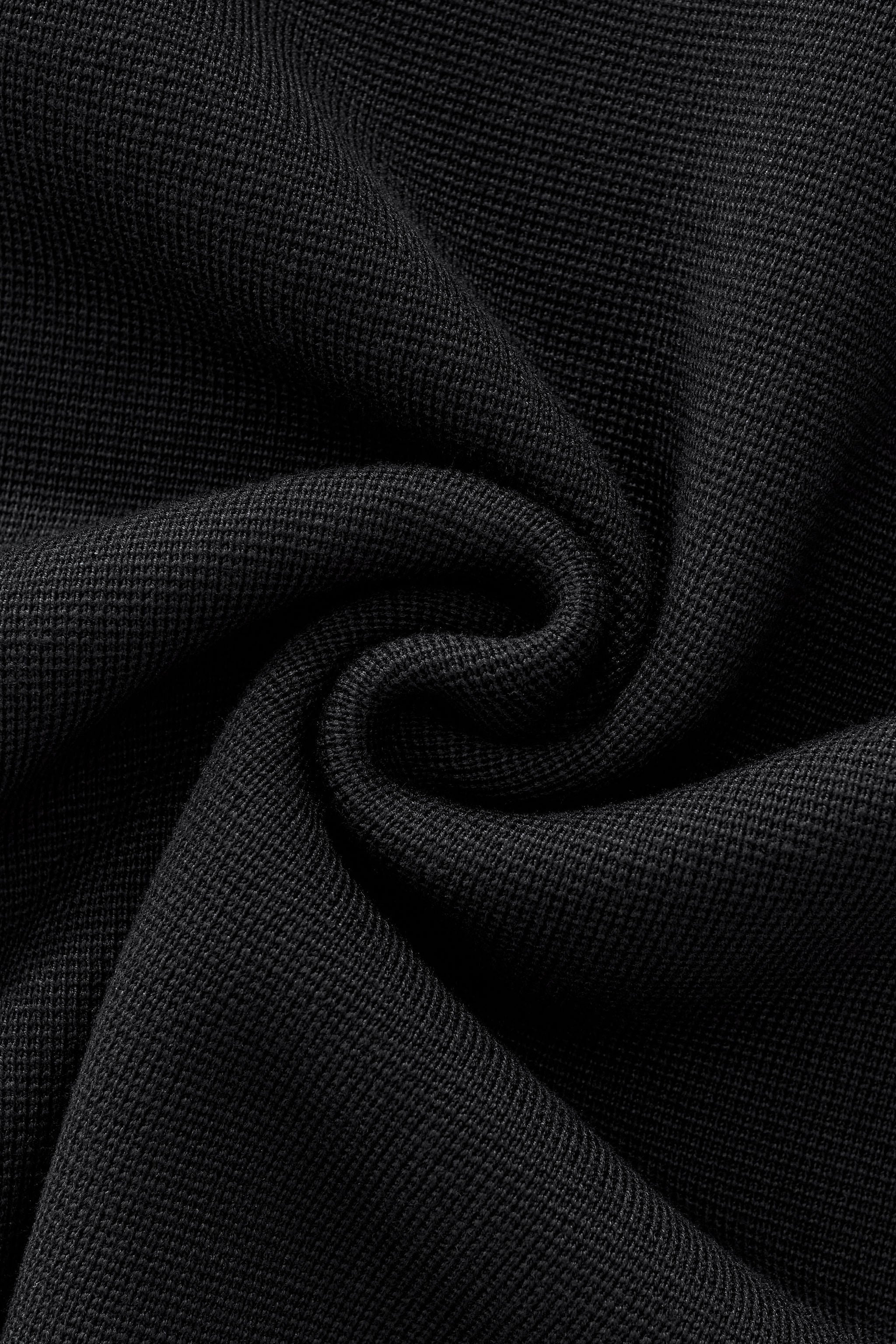 Lustre Knit LS Polo BLACK/BLACK