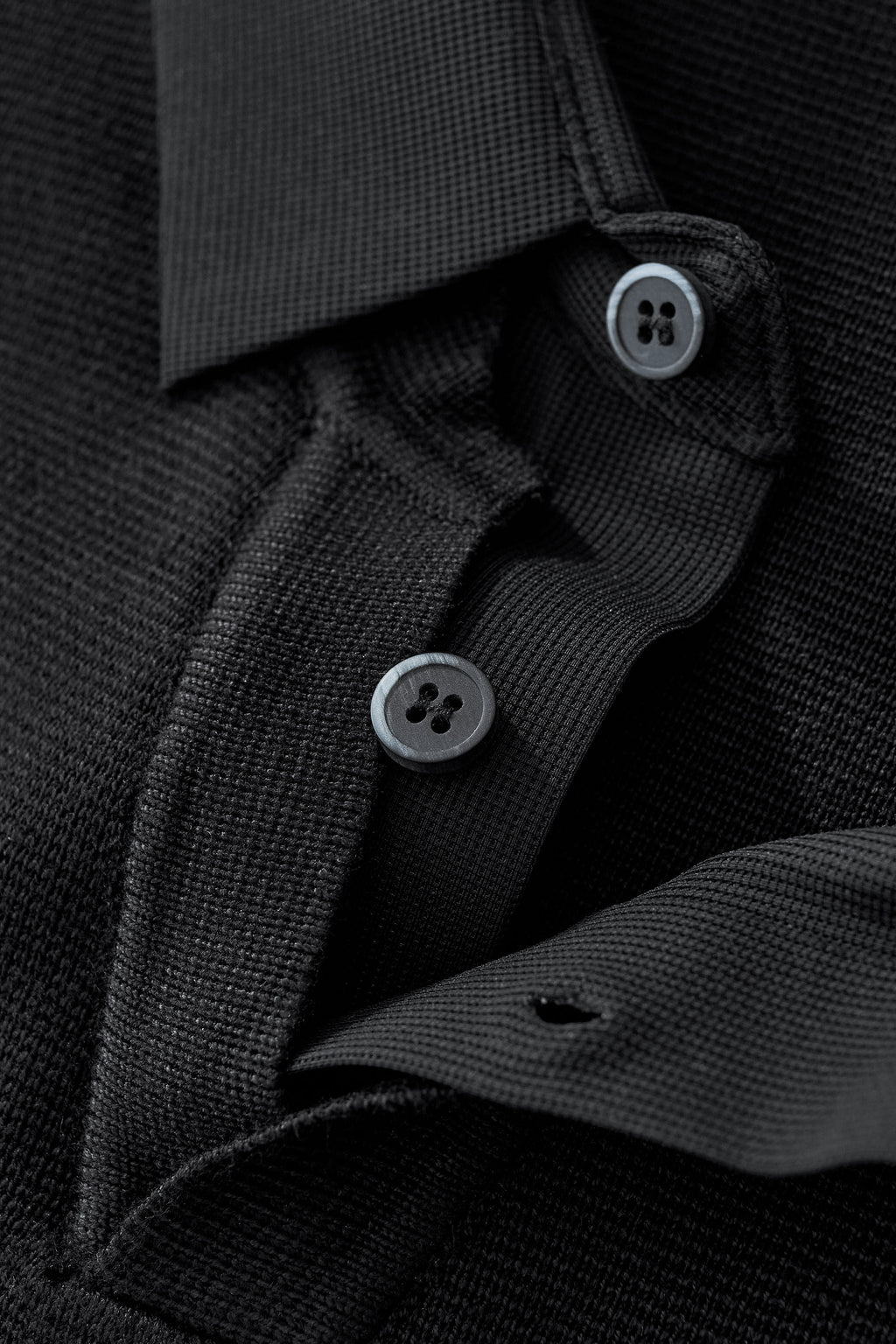 Lustre Knit LS Polo BLACK/BLACK