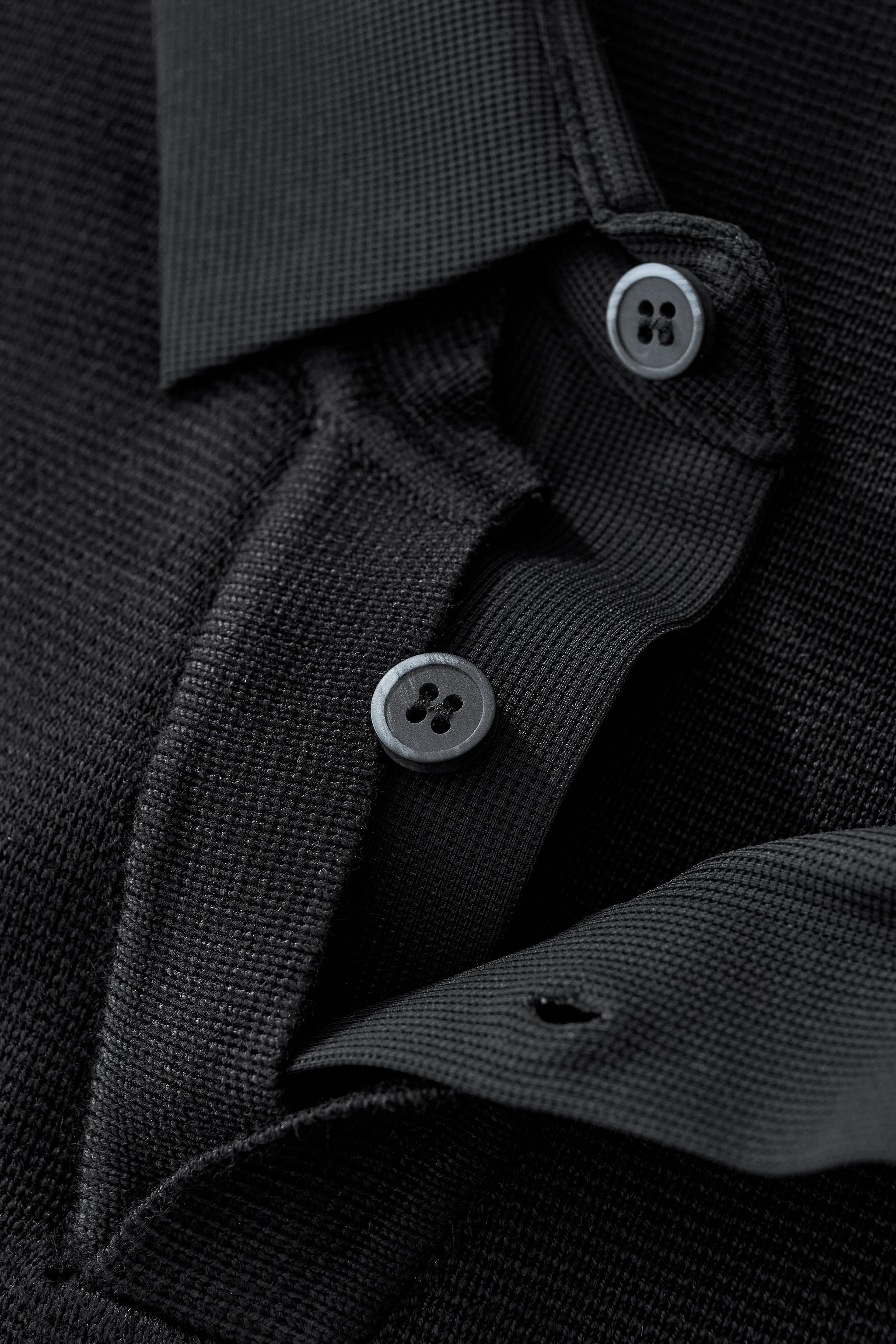 Lustre Knit LS Polo BLACK/BLACK