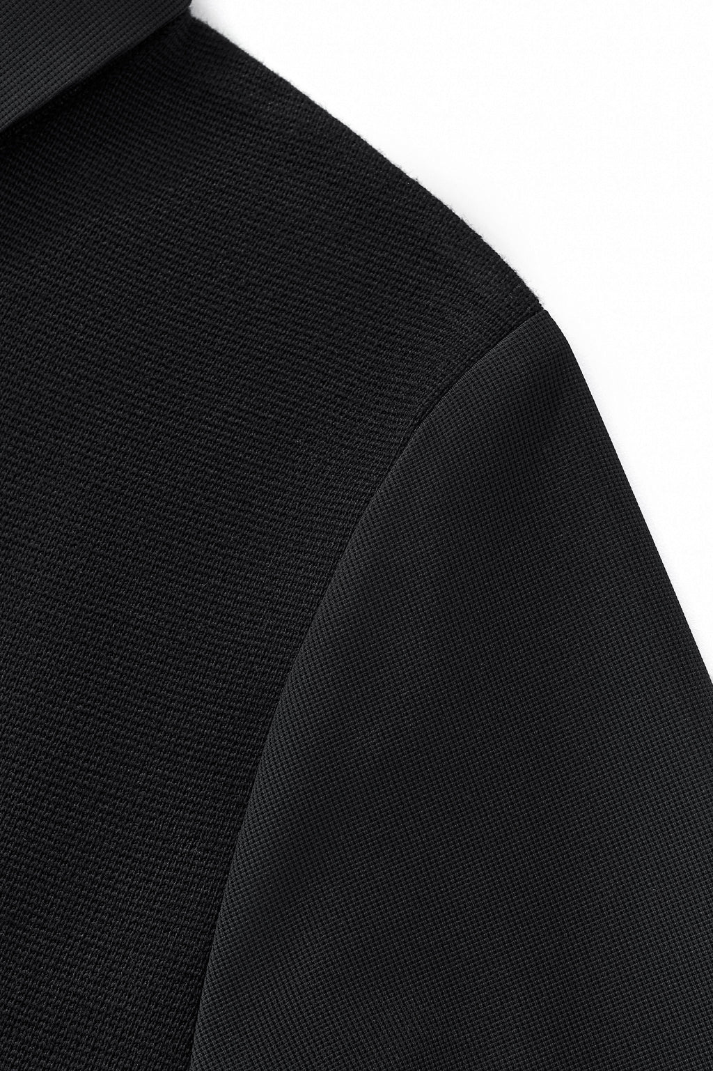 Lustre Knit LS Polo BLACK/BLACK