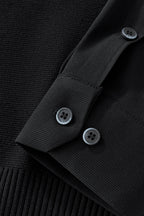 Lustre Knit LS Polo BLACK/BLACK