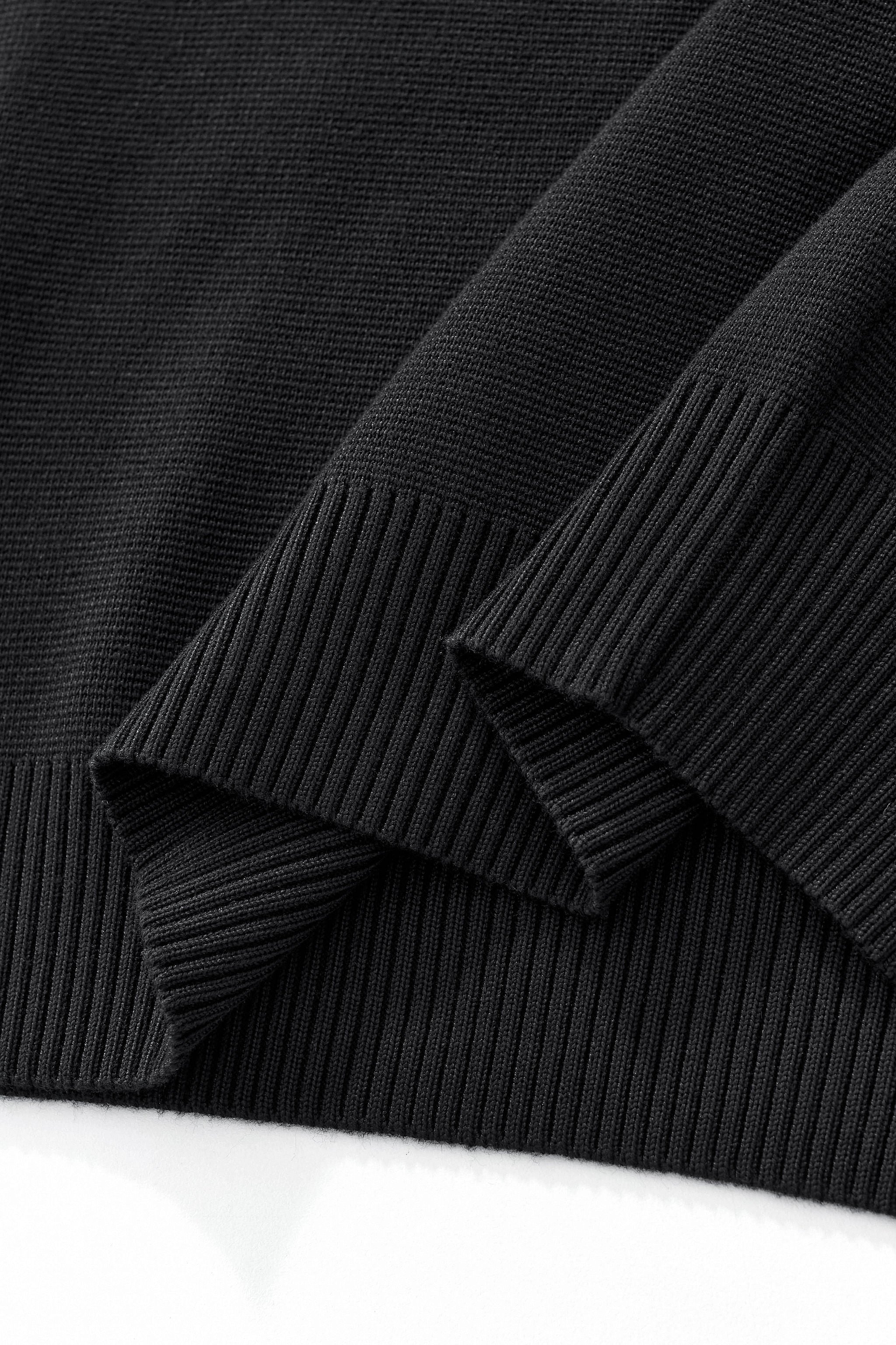 Lustre Knit LS Polo BLACK/BLACK