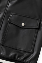 Prestige Varsity PU Jacket BLACK