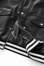 Prestige Varsity PU Jacket BLACK
