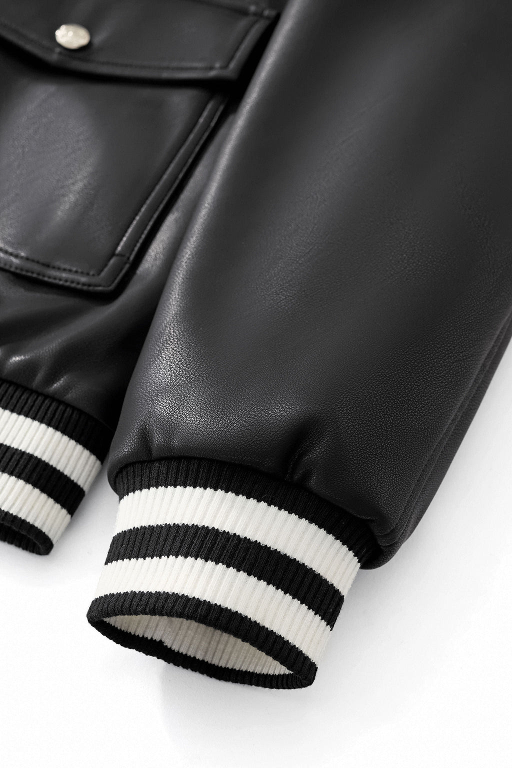 Prestige Varsity PU Jacket BLACK