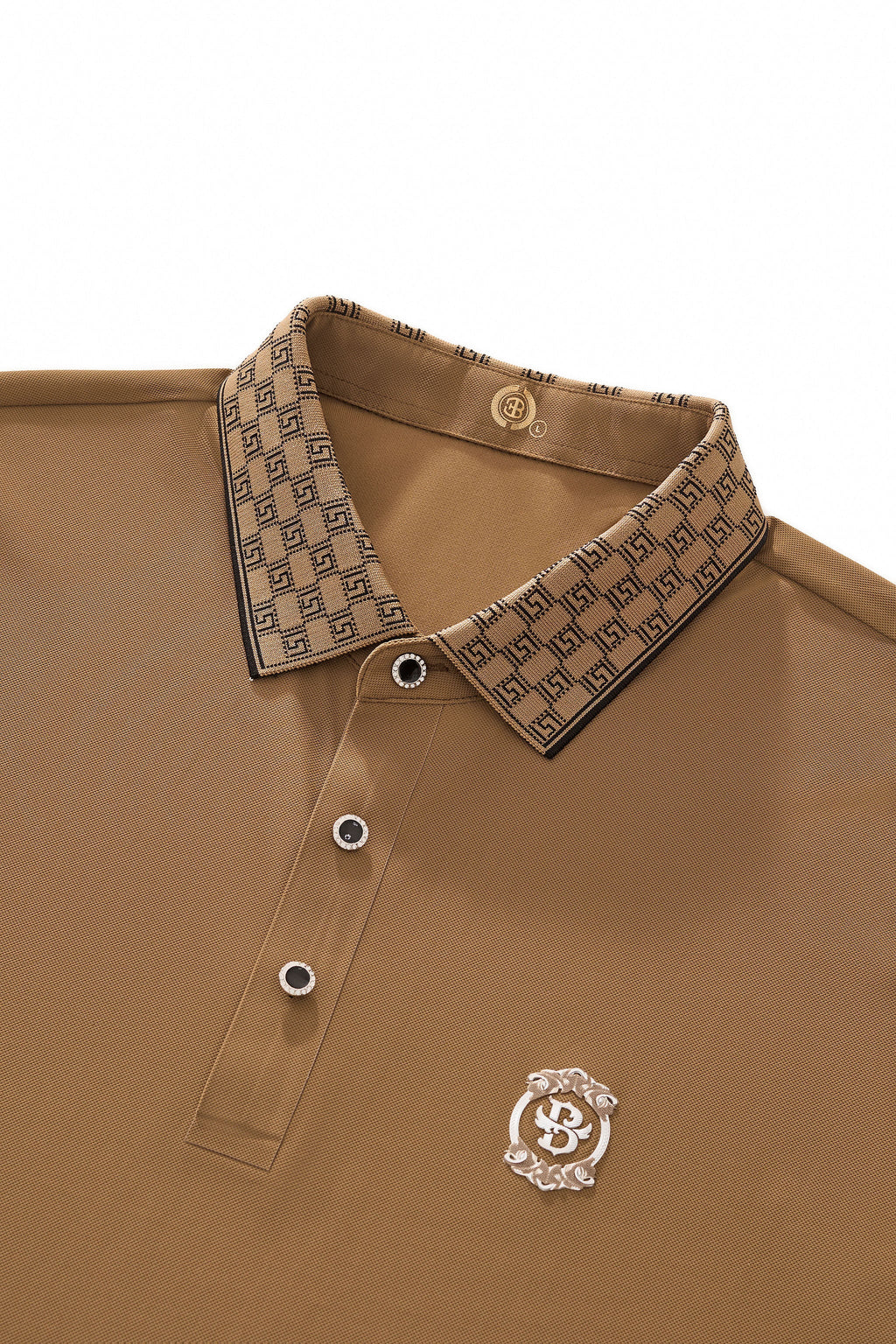 Monogram Trim Performance Polo - El baron KHAKI