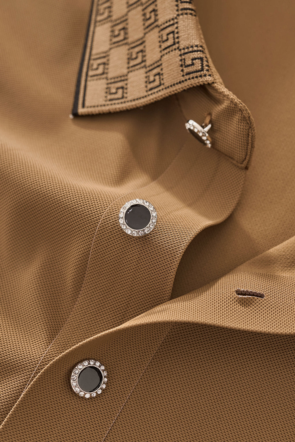 Monogram Trim Performance Polo - El baron KHAKI