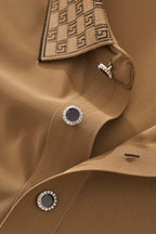 Monogram Trim Performance Polo - El baron KHAKI