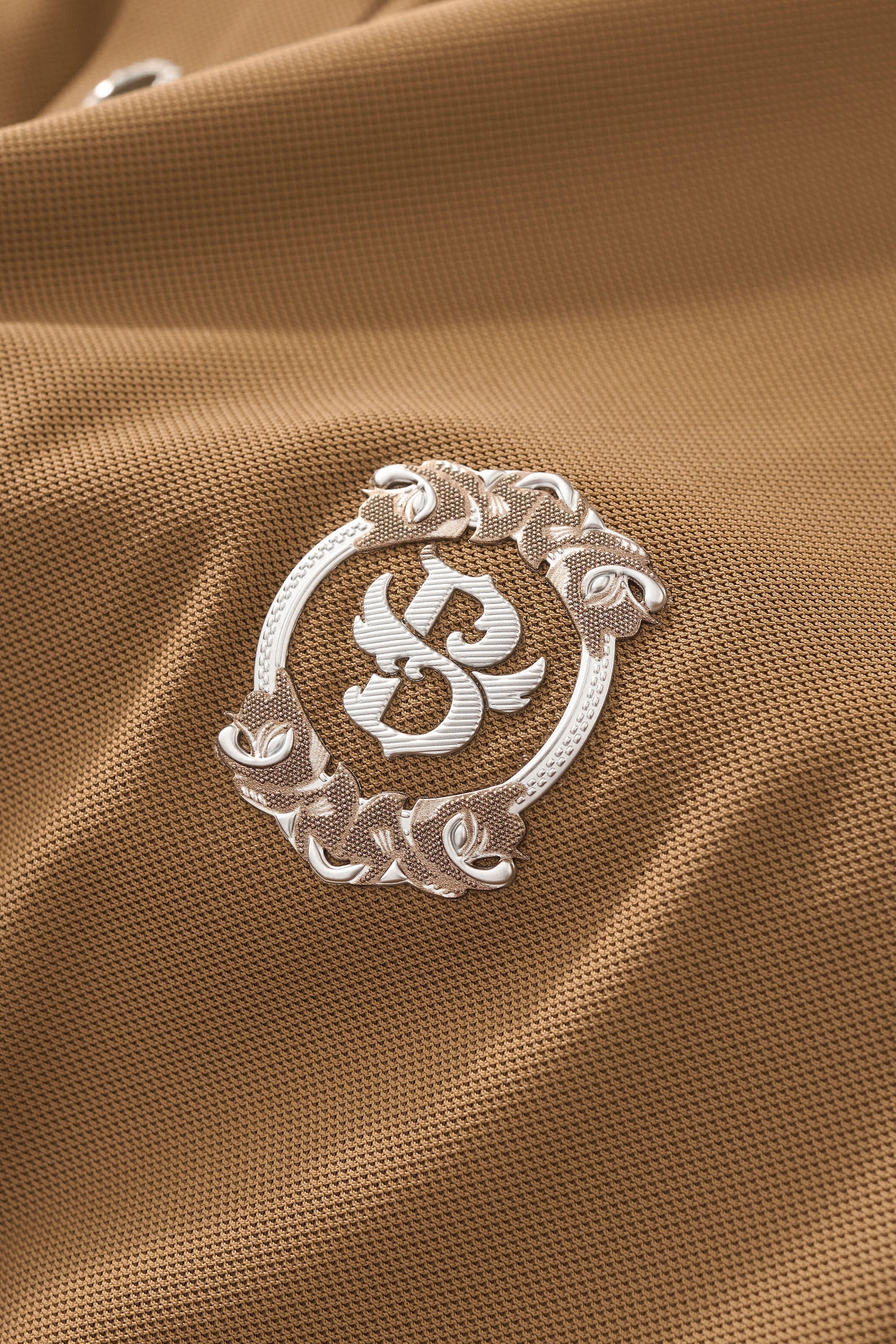 Monogram Trim Performance Polo - El baron KHAKI