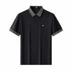 Pattern Trim Performance Polo – El Baron BLACK