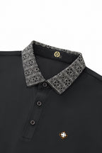 Pattern Trim Performance Polo – El Baron BLACK