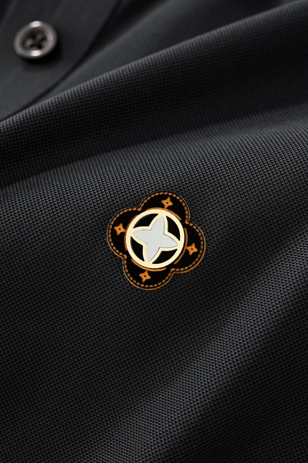 Pattern Trim Performance Polo – El Baron BLACK