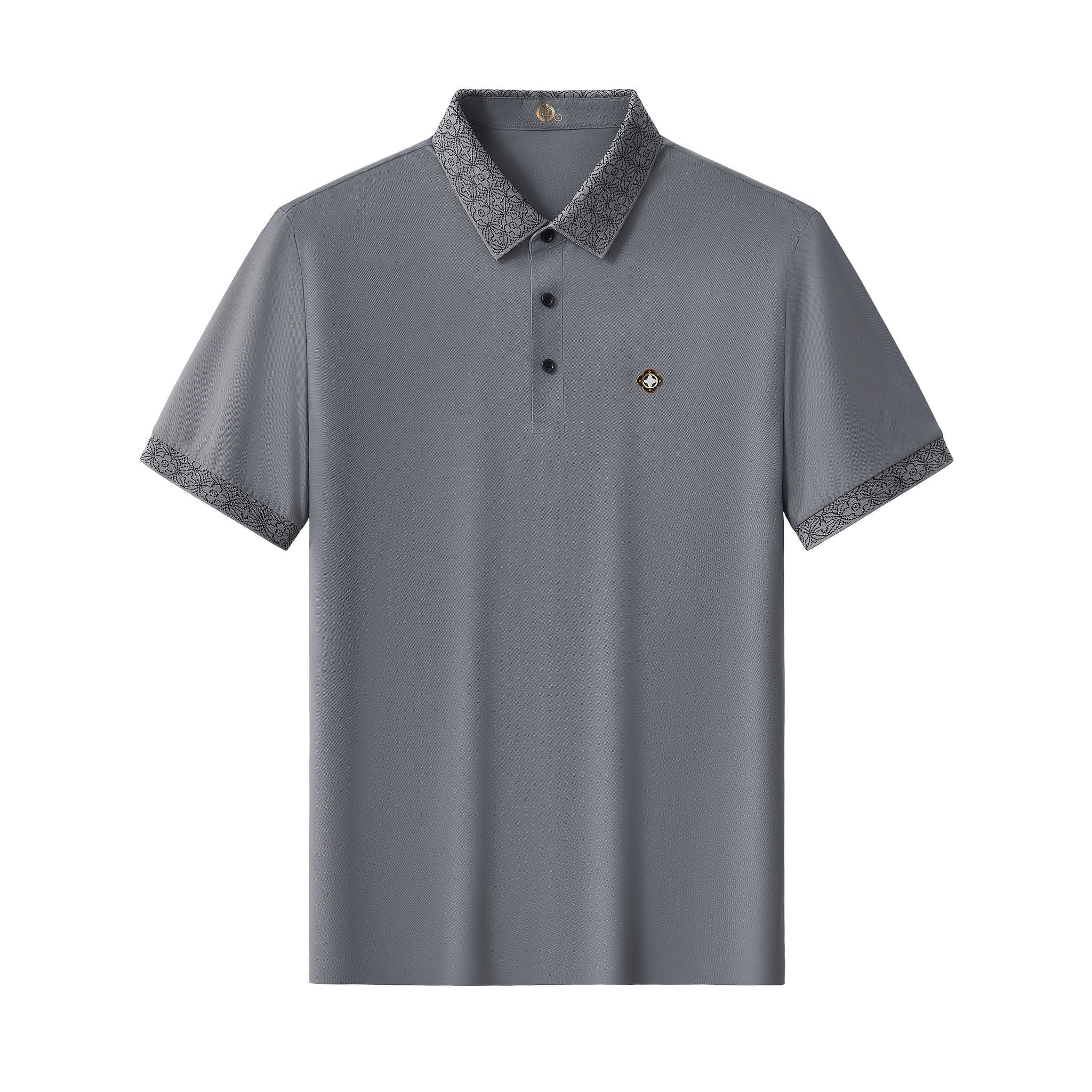 Pattern Trim Performance Polo – El Baron GREY
