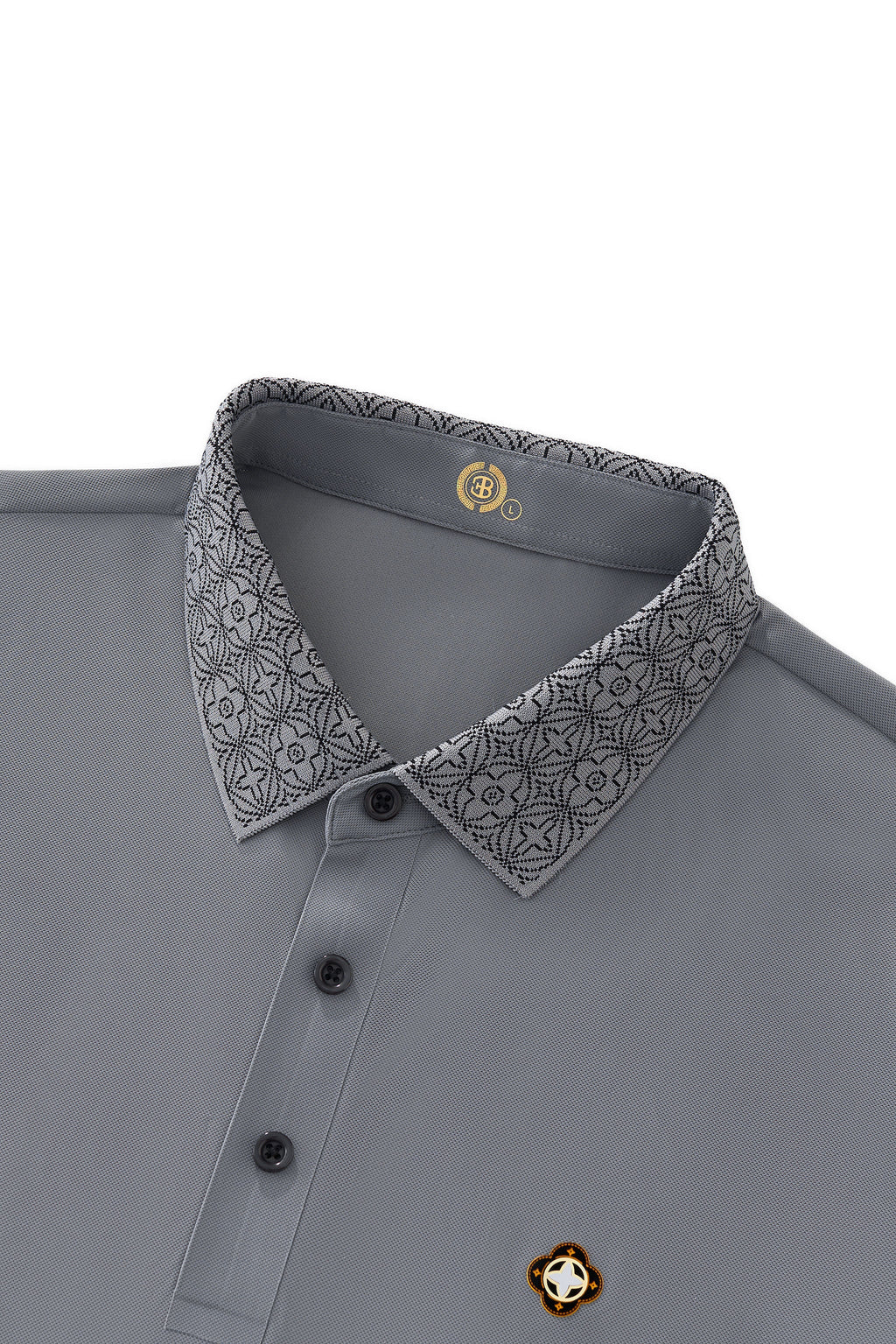 Pattern Trim Performance Polo – El Baron GREY