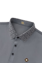 Pattern Trim Performance Polo – El Baron GREY