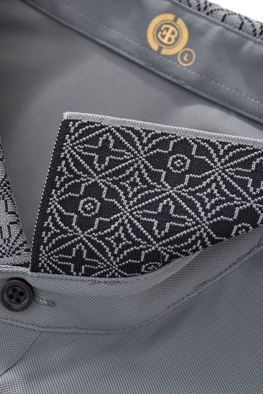 Pattern Trim Performance Polo – El Baron GREY