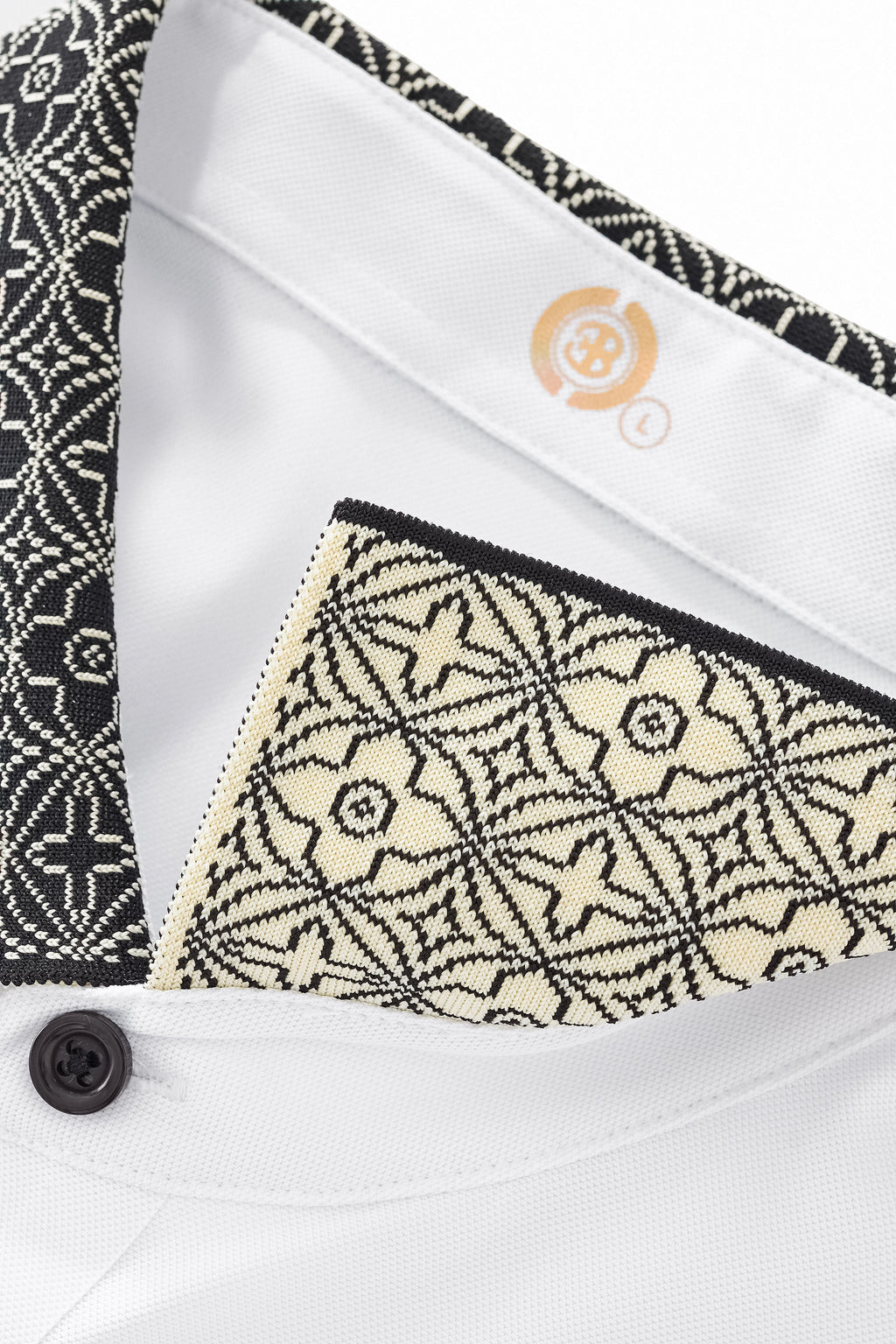 Pattern Trim Performance Polo – El Baron WHITE