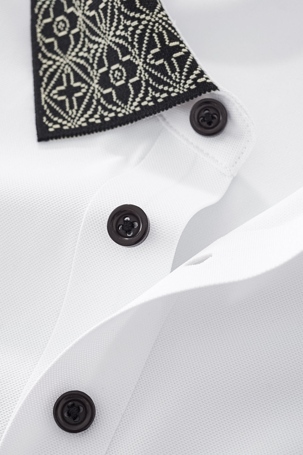 Pattern Trim Performance Polo – El Baron WHITE