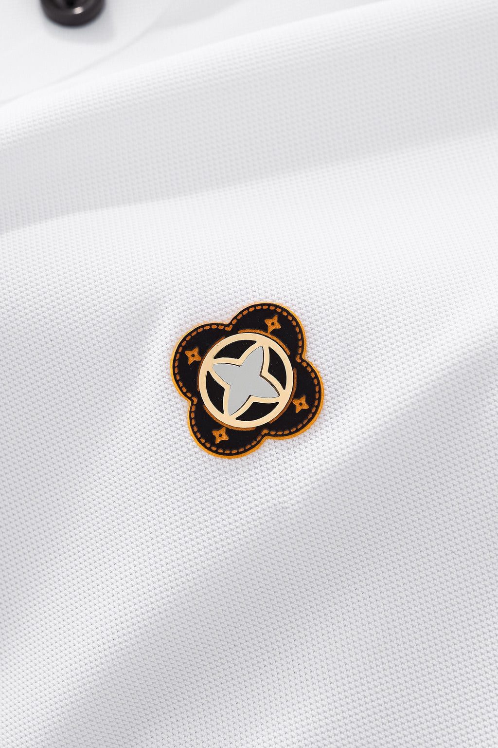 Pattern Trim Performance Polo – El Baron WHITE