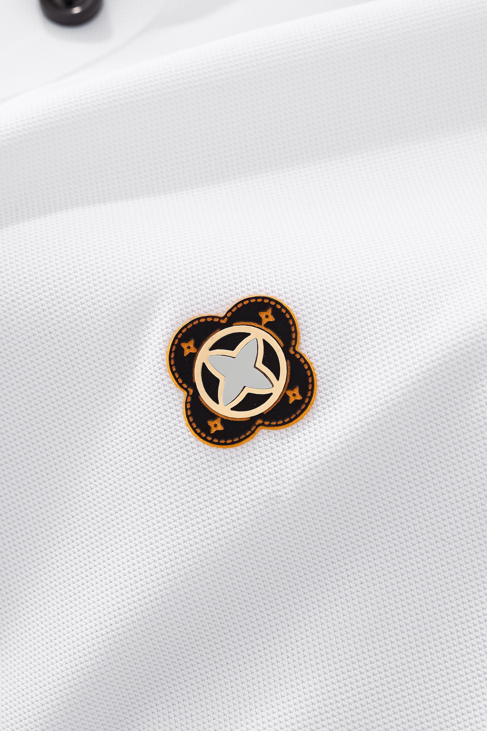 Pattern Trim Performance Polo – El Baron WHITE