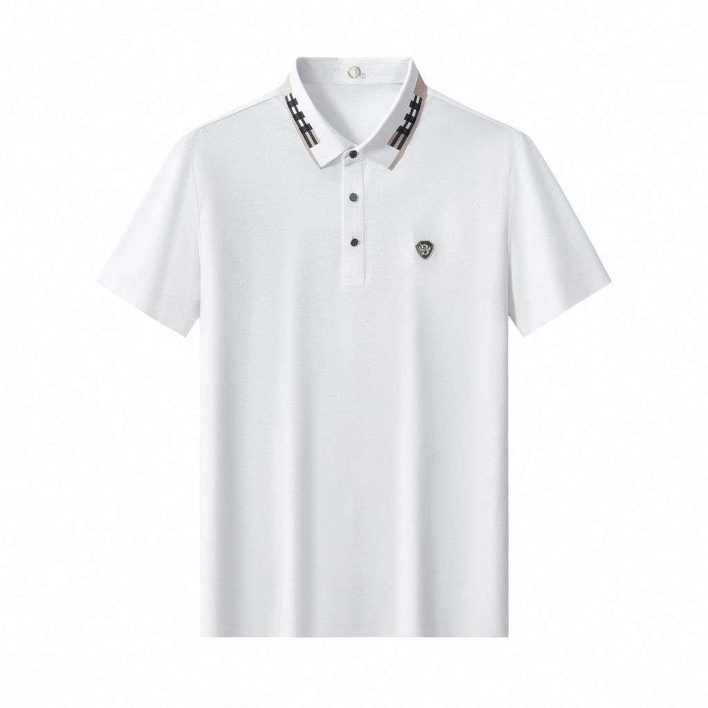 Signature Trim Performance Polo – El Baron WHITE