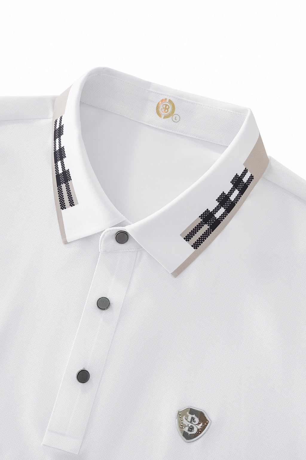 Signature Trim Performance Polo – El Baron WHITE