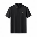 Perforated Collar Performance Polo – El Baron BLACK/GOLD