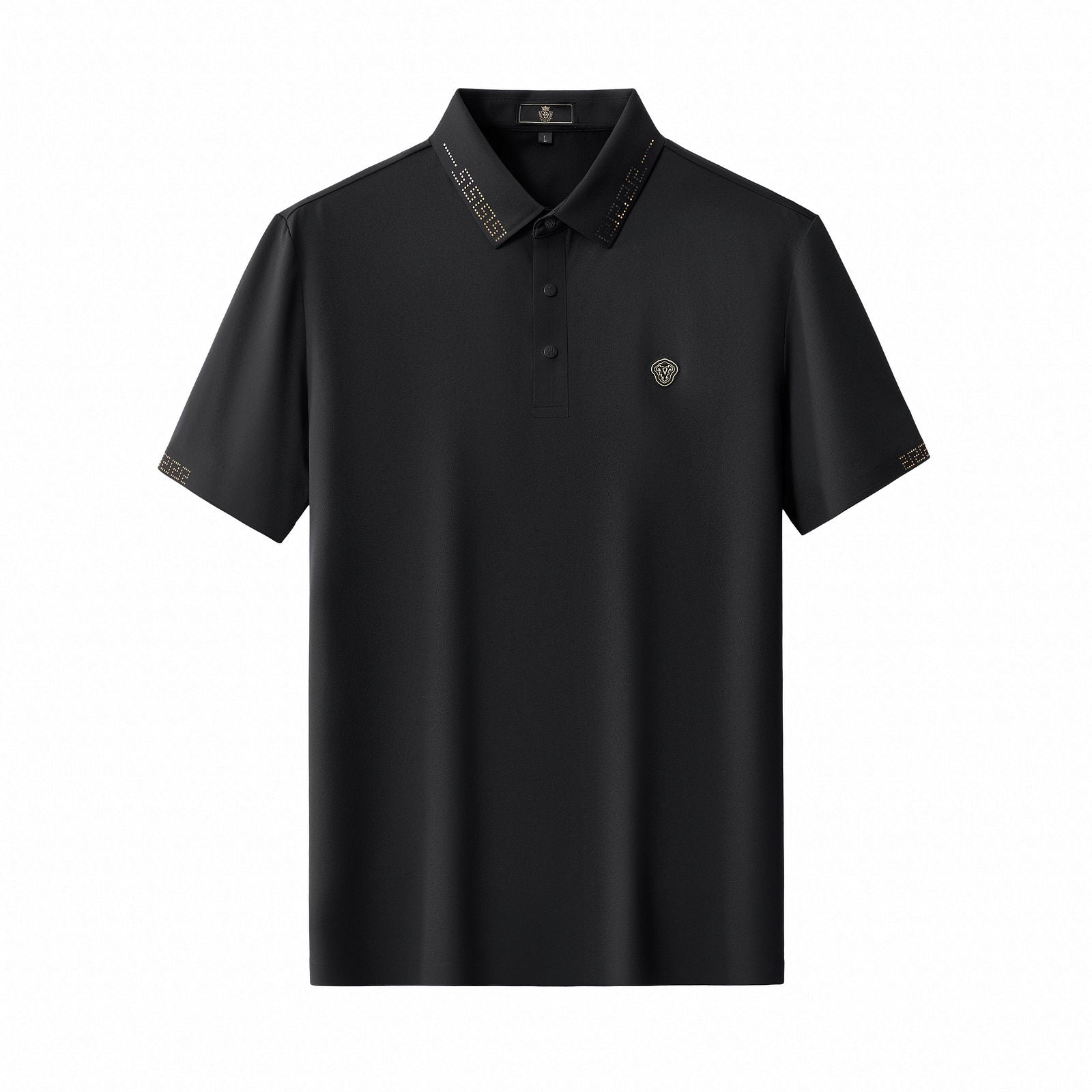 Perforated Collar Performance Polo – El Baron BLACK/GOLD