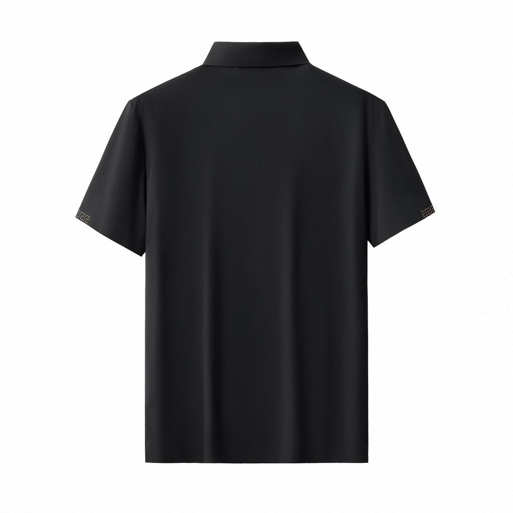 Perforated Collar Performance Polo – El Baron BLACK/GOLD