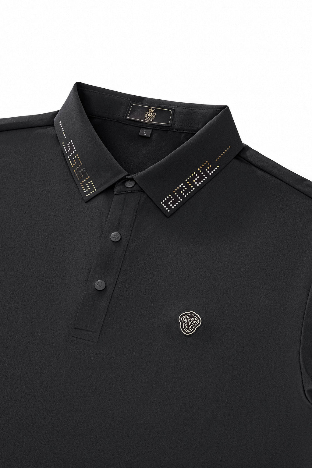 Perforated Collar Performance Polo – El Baron BLACK/GOLD