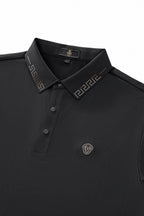 Perforated Collar Performance Polo – El Baron BLACK/GOLD