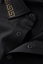Perforated Collar Performance Polo – El Baron BLACK/GOLD