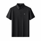 Perforated Collar Performance Polo – El Baron BLACK/SILVER