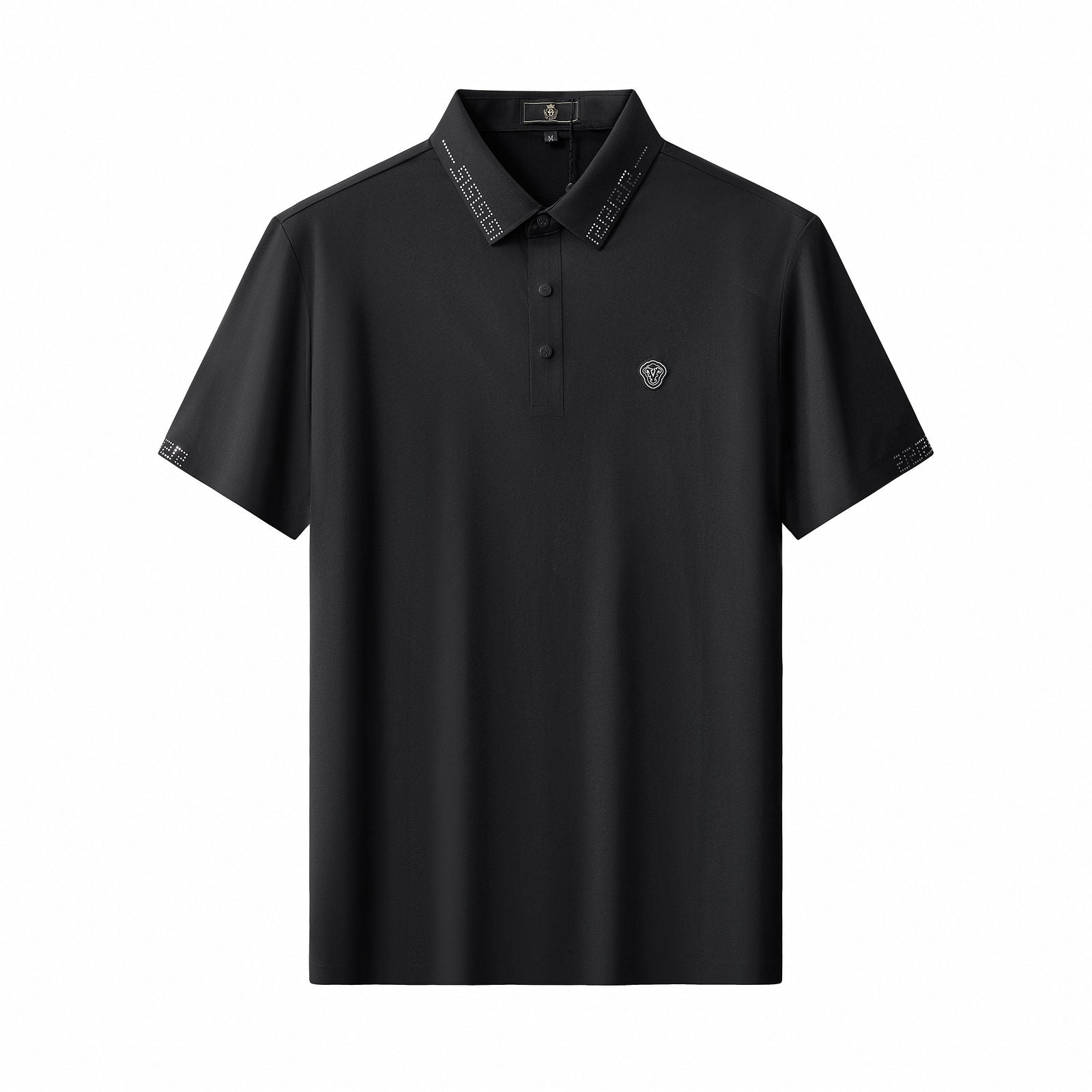 Perforated Collar Performance Polo – El Baron BLACK/SILVER