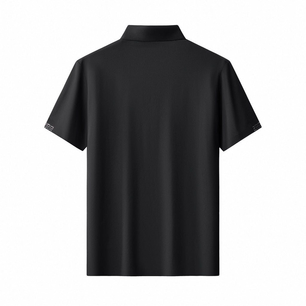 Perforated Collar Performance Polo – El Baron BLACK/SILVER